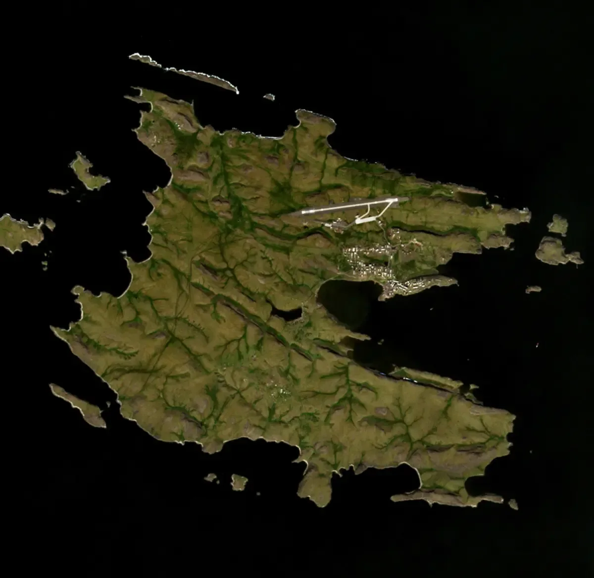 Dikson Island in the Kara Sea seen from the Sentinel-2 satellite
