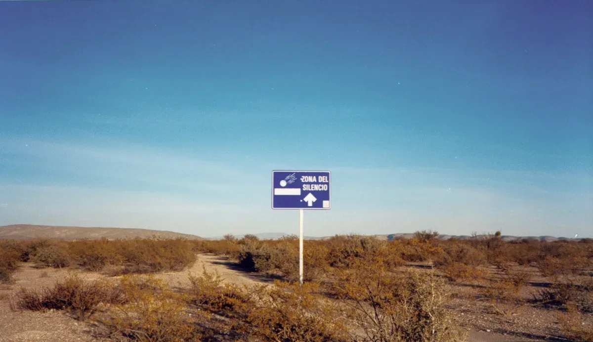 Empty desert landscape of the Zona del Silencio in northern Mexico under a wide sky