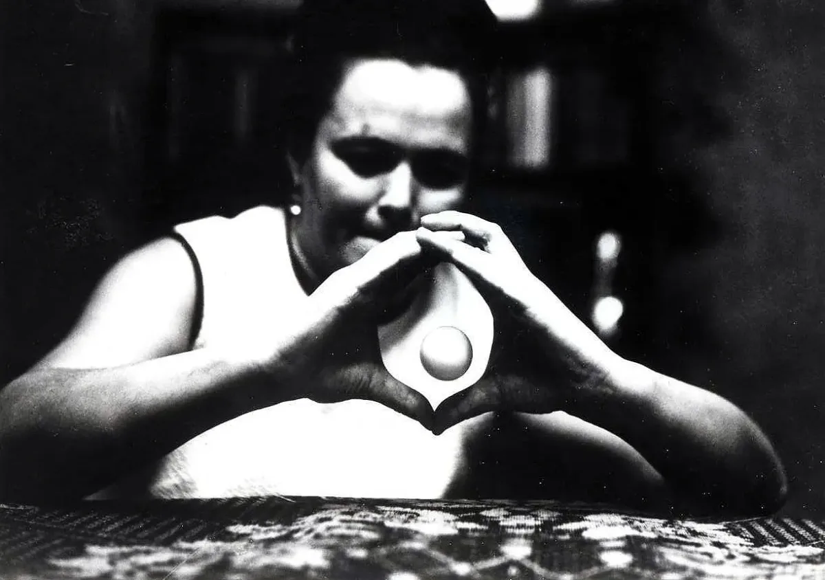 Nina Kulagina during a telekinesis demonstration in a Soviet experiment with a ping-pong ball.